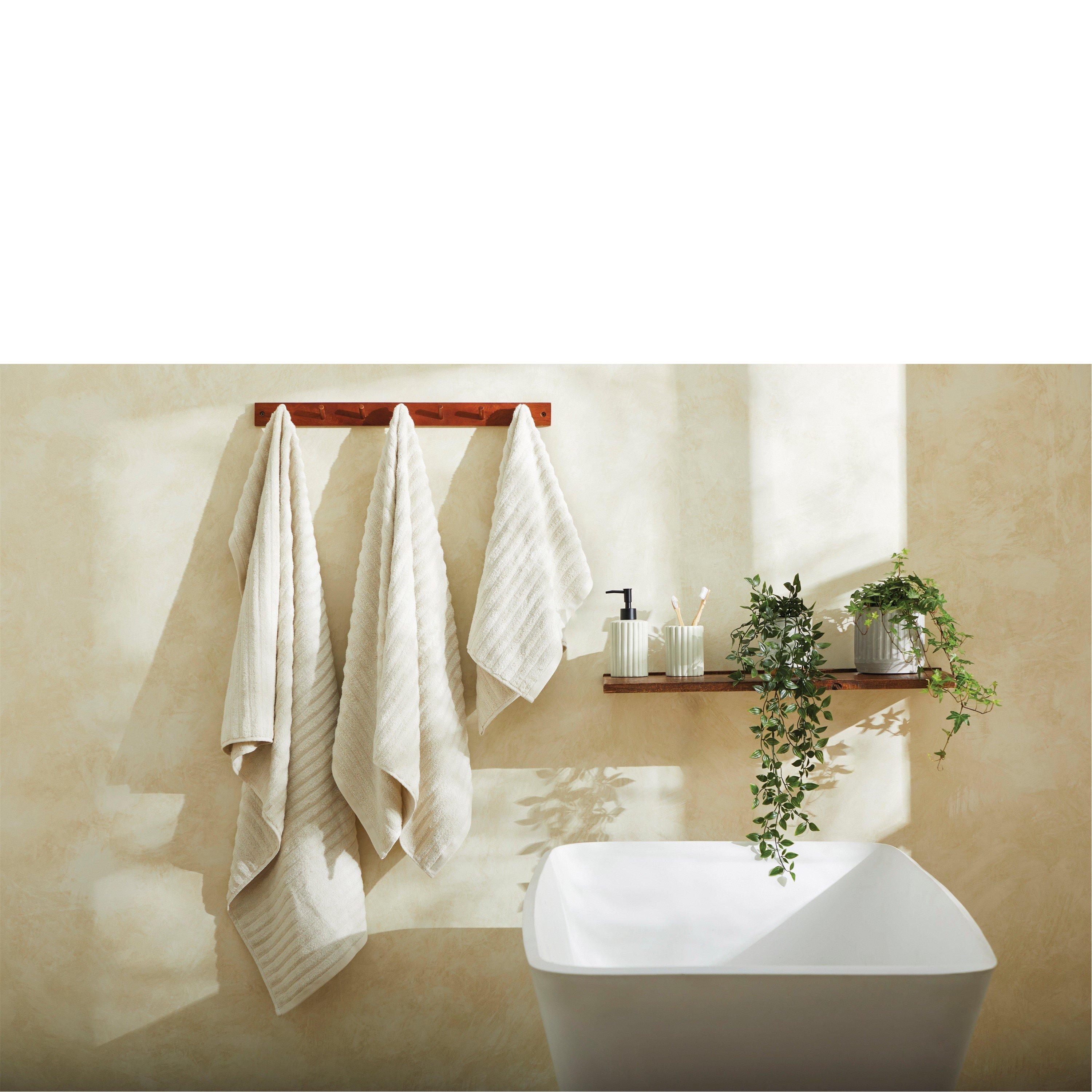 Natural - Homelife - Super Soft Ribbed Hand Towel - 1