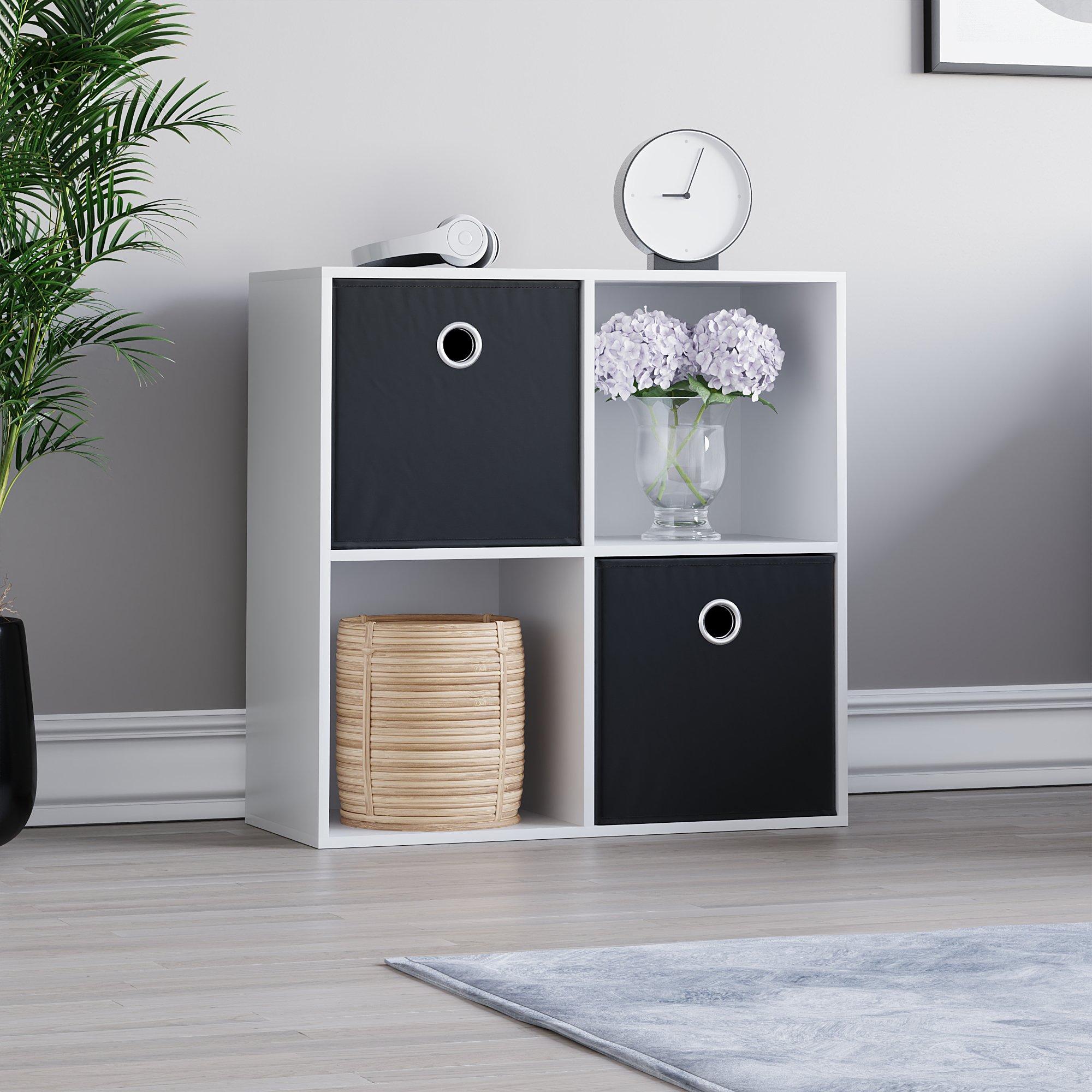 2x2 Cube Storage Unit (W) + Set of 2 Storage Cubes