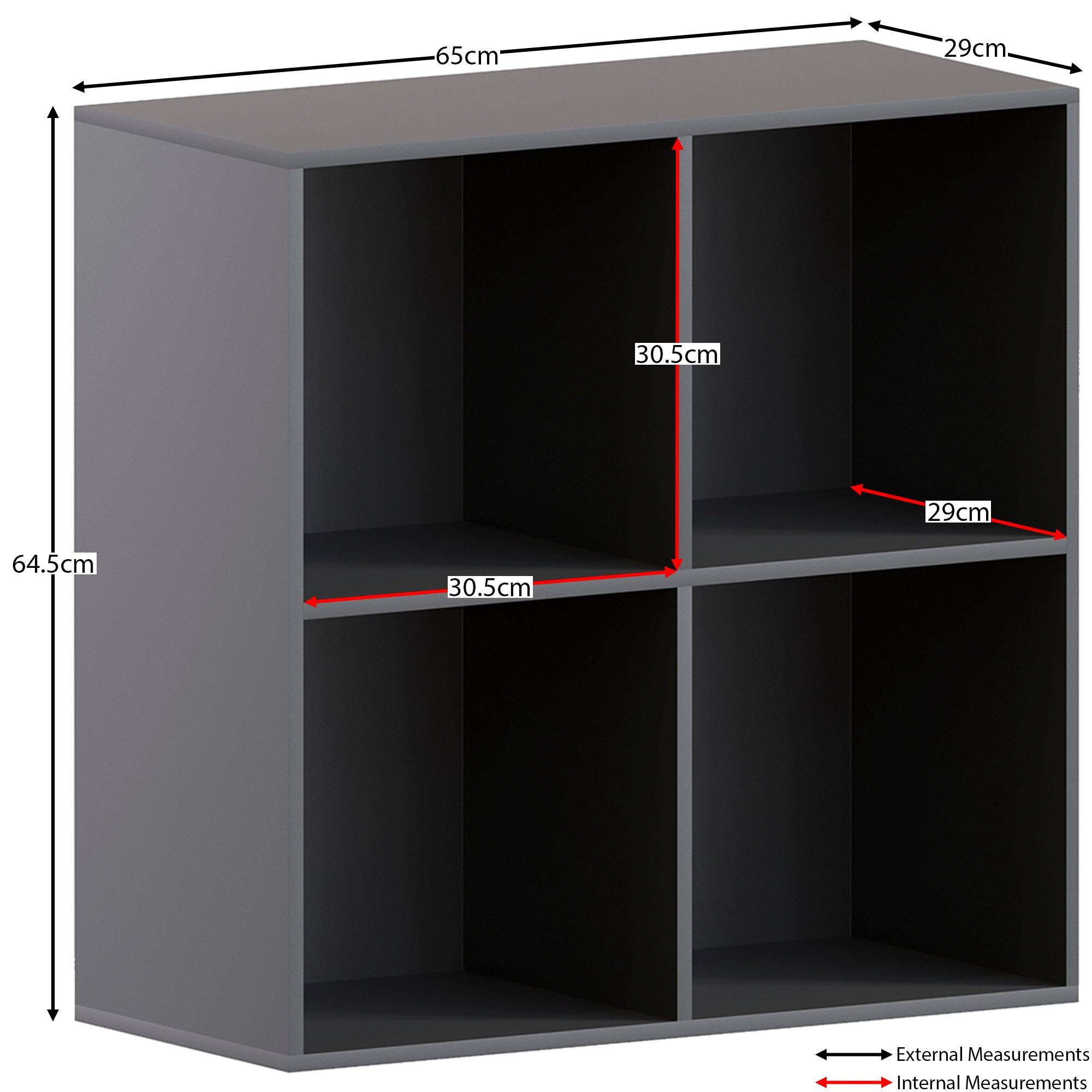 Black - Lassic - 2x2 Cube Storage Unit (B) + Set of 2 Storage Cubes - 2
