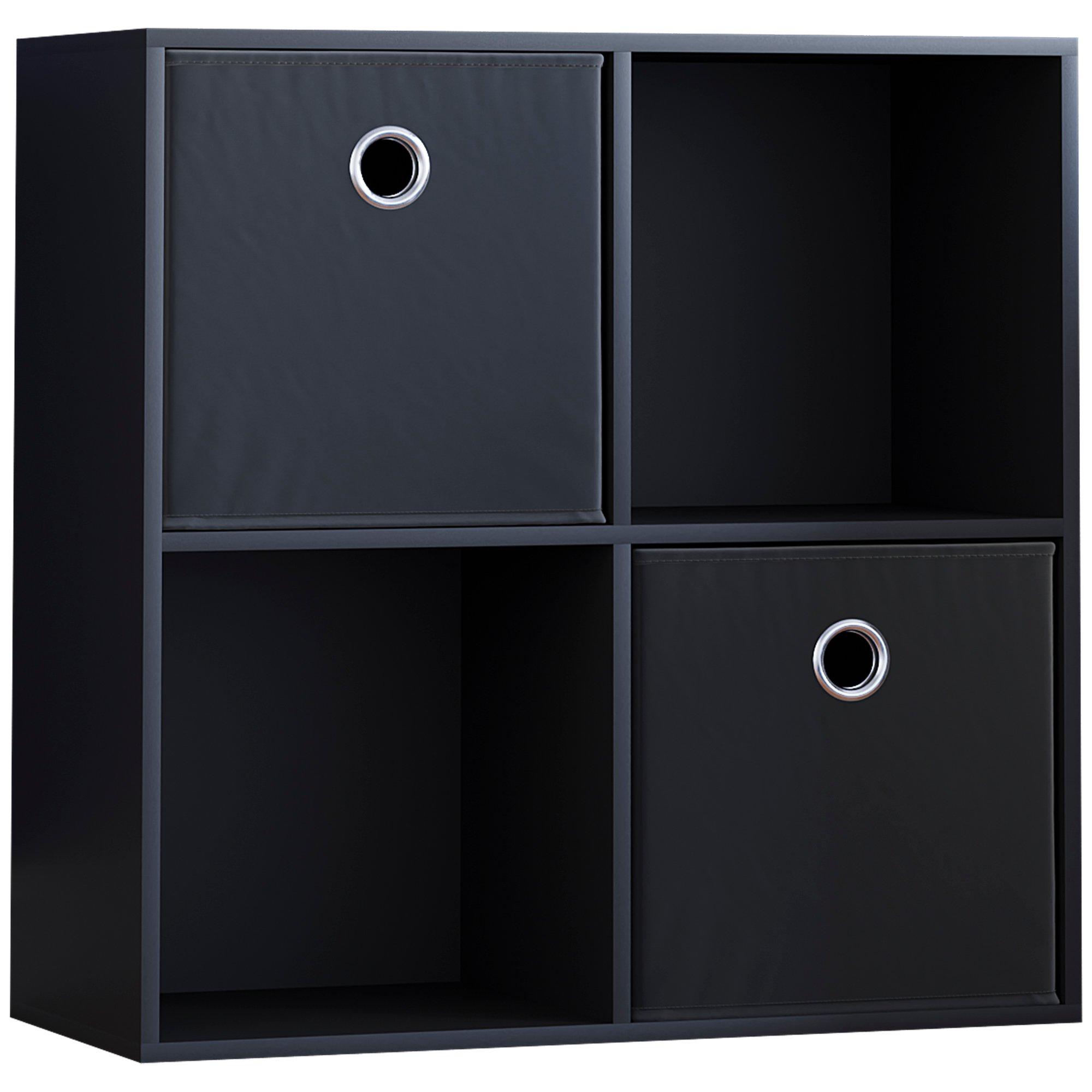 Black - Lassic - 2x2 Cube Storage Unit (B) + Set of 2 Storage Cubes - 10