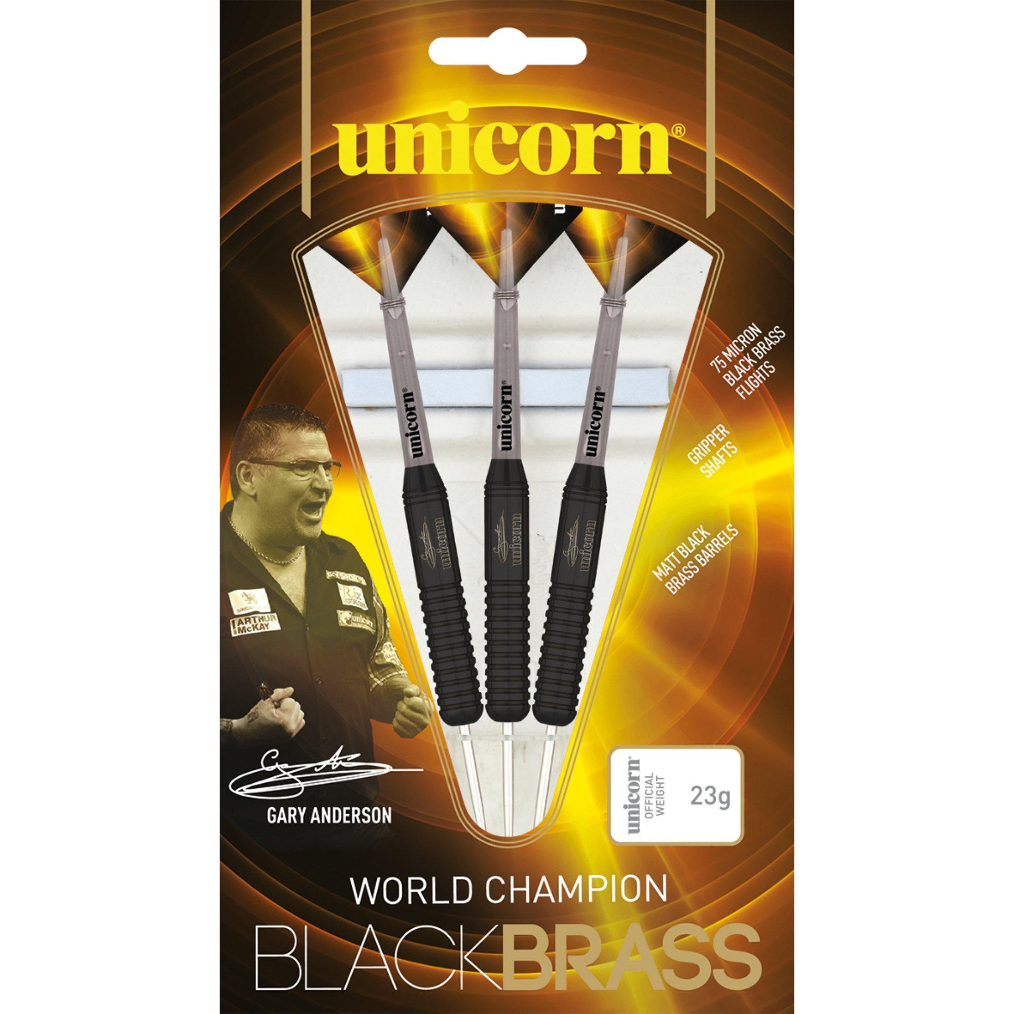 Zwart - Unicorn Darts - Gary Anderson Black Brass Darts - 3