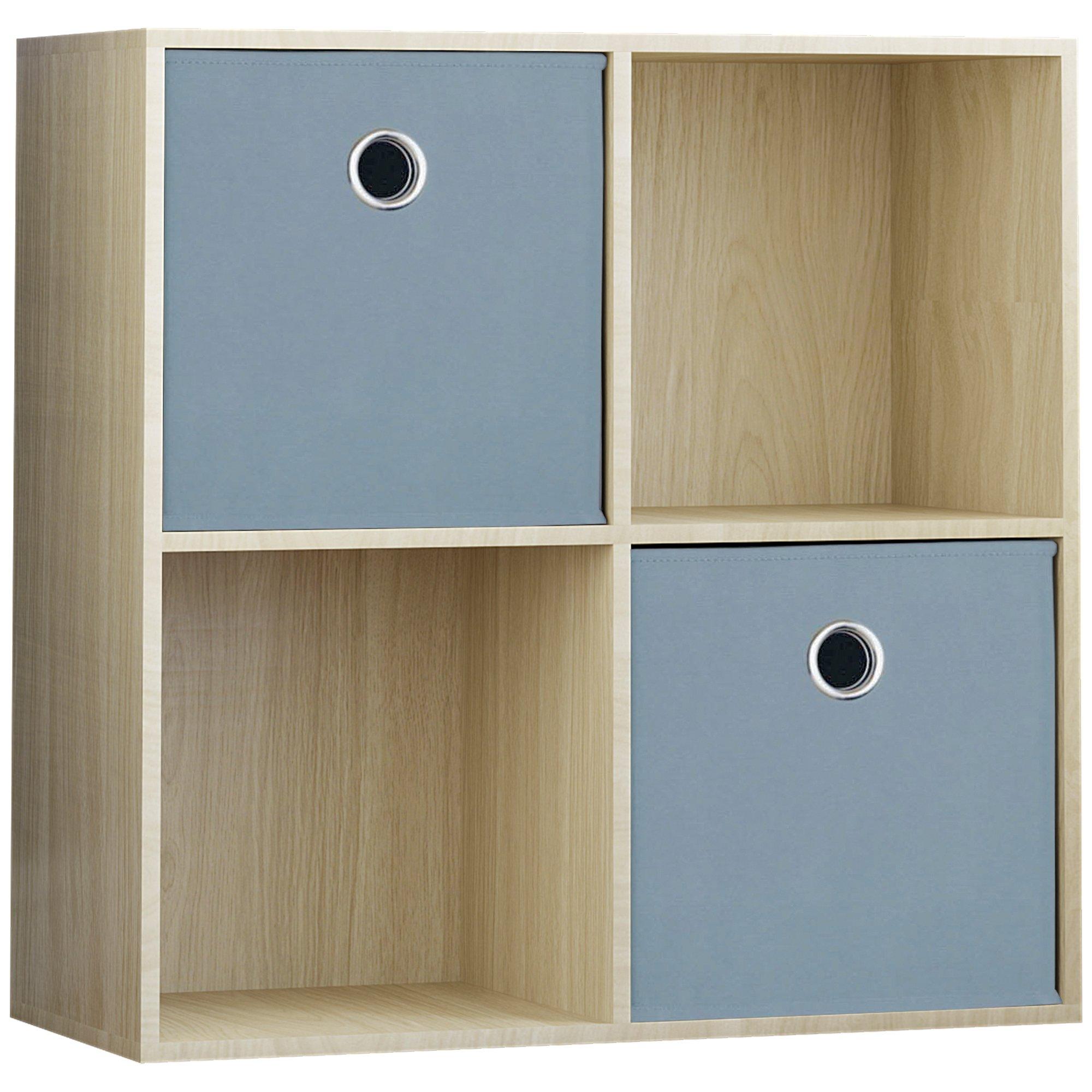 Grey - Lassic - 2x2 Cube Storage Unit (O) + Set of 2 Storage Cubes - 12