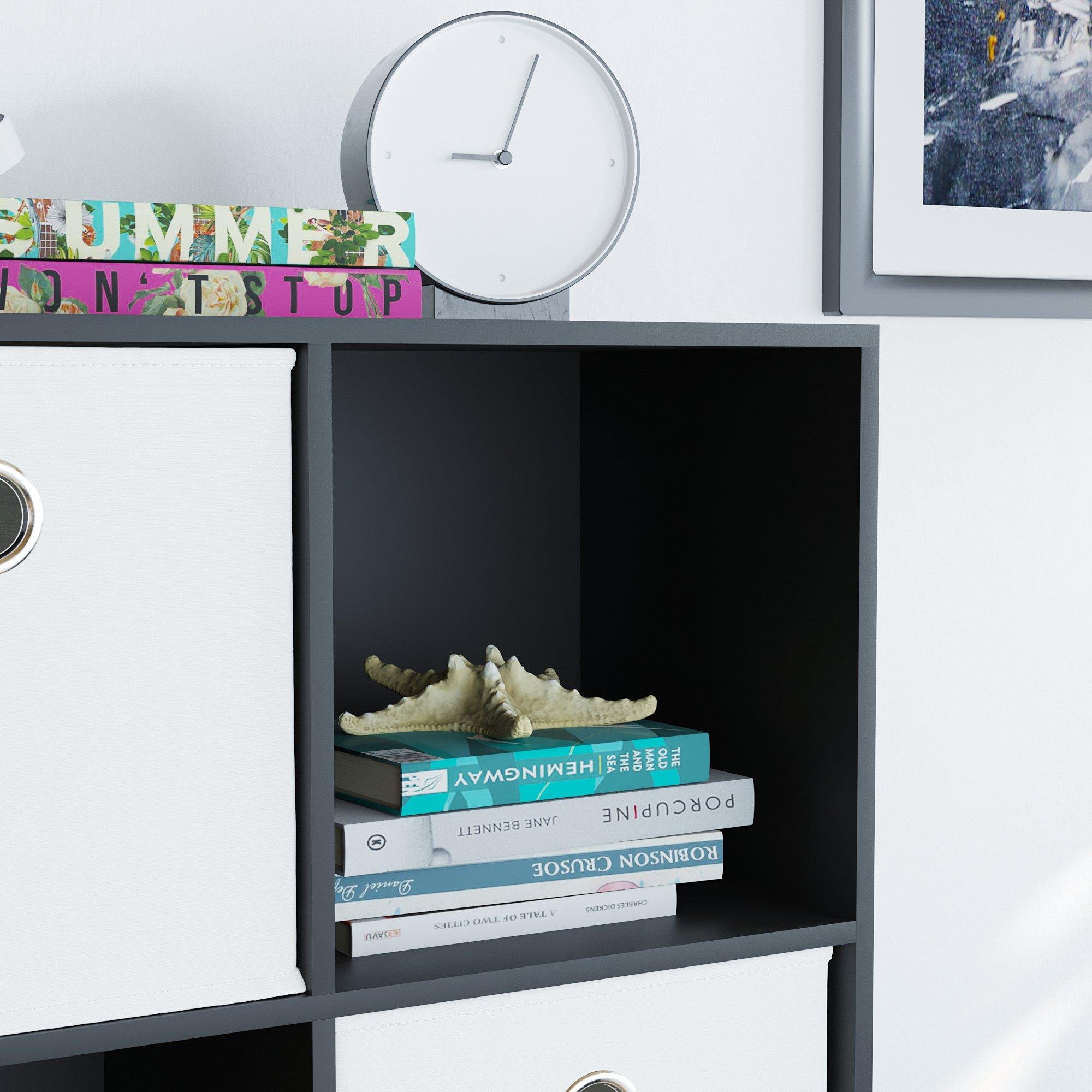 White - Lassic - 2x3 Cube Storage Unit (B) + Set of 3 Storage Cubes - 4