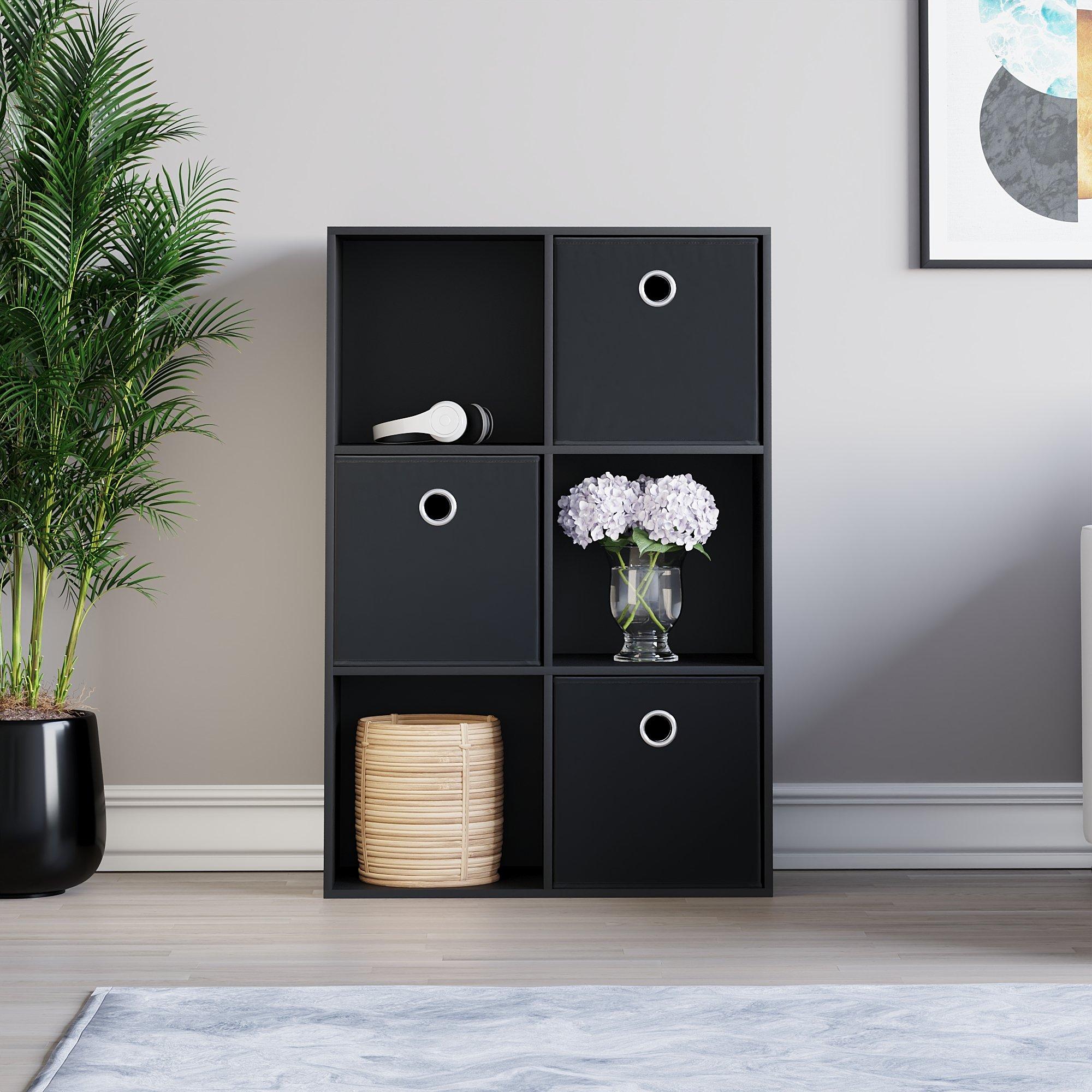 Black - Lassic - 2x3 Cube Storage Unit (B) + Set of 3 Storage Cubes - 3