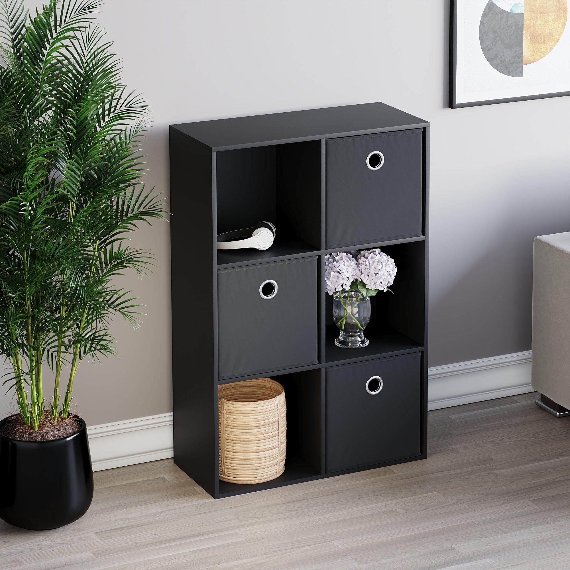 Black - Lassic - 2x3 Cube Storage Unit (B) + Set of 3 Storage Cubes - 4