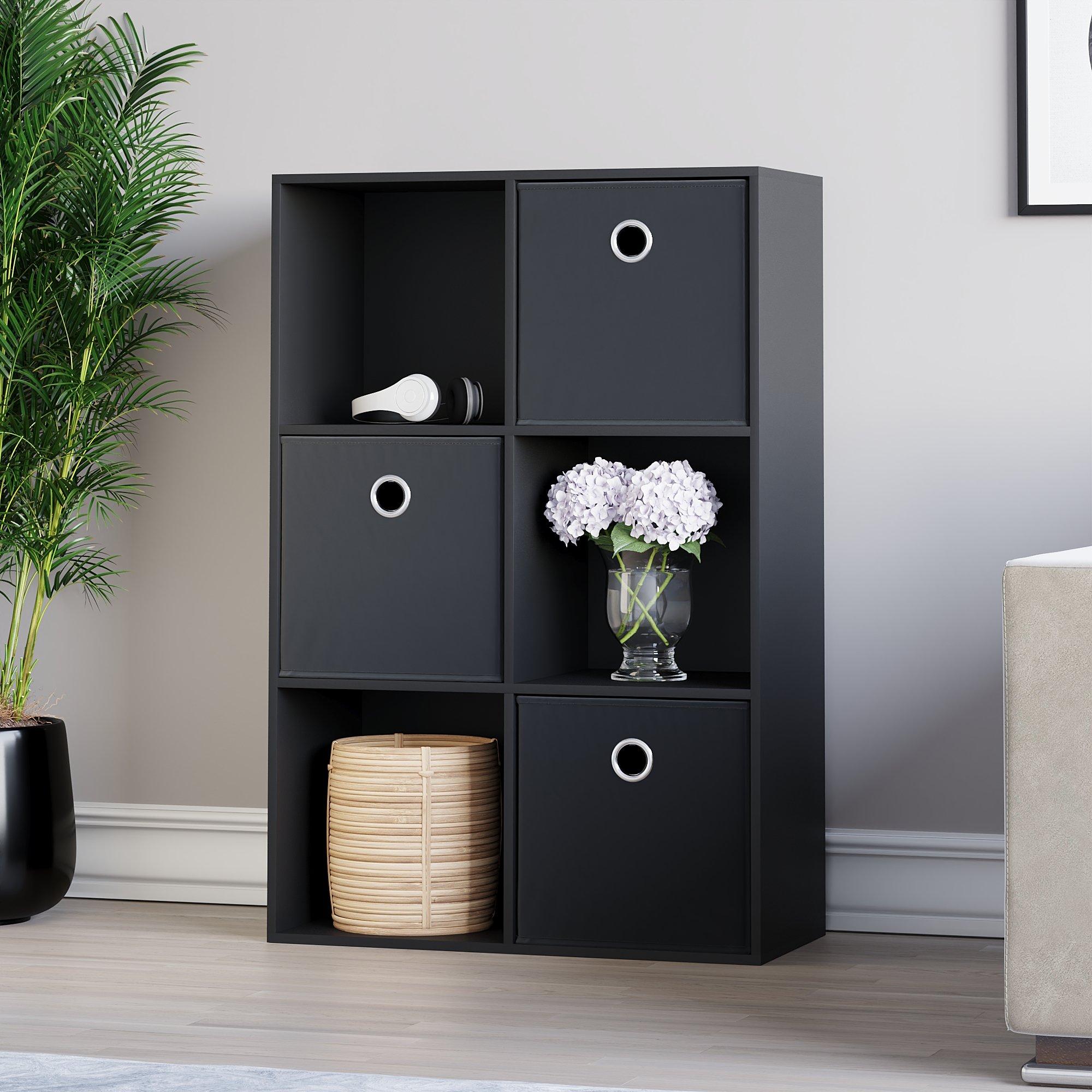 Black - Lassic - 2x3 Cube Storage Unit (B) + Set of 3 Storage Cubes - 5