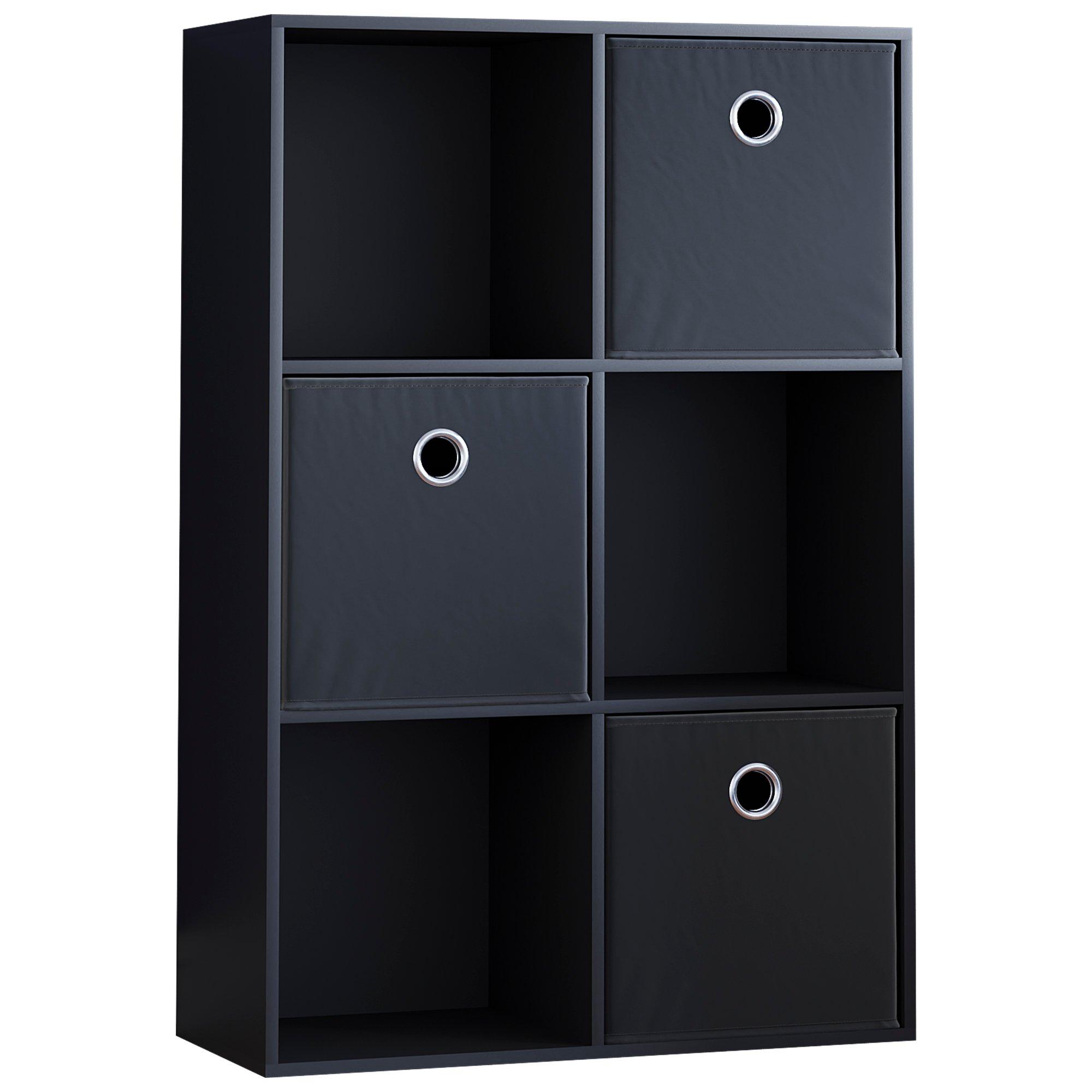 Black - Lassic - 2x3 Cube Storage Unit (B) + Set of 3 Storage Cubes - 10