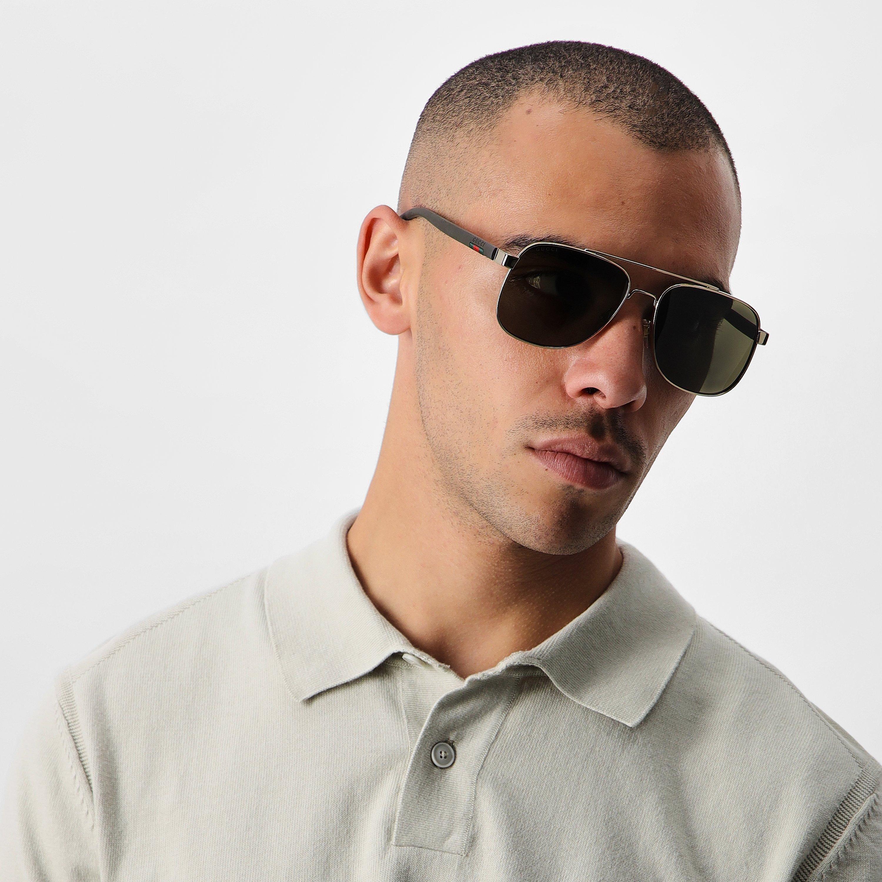 Gold/Brown - Gucci - Web Detail Sunglasses - 2