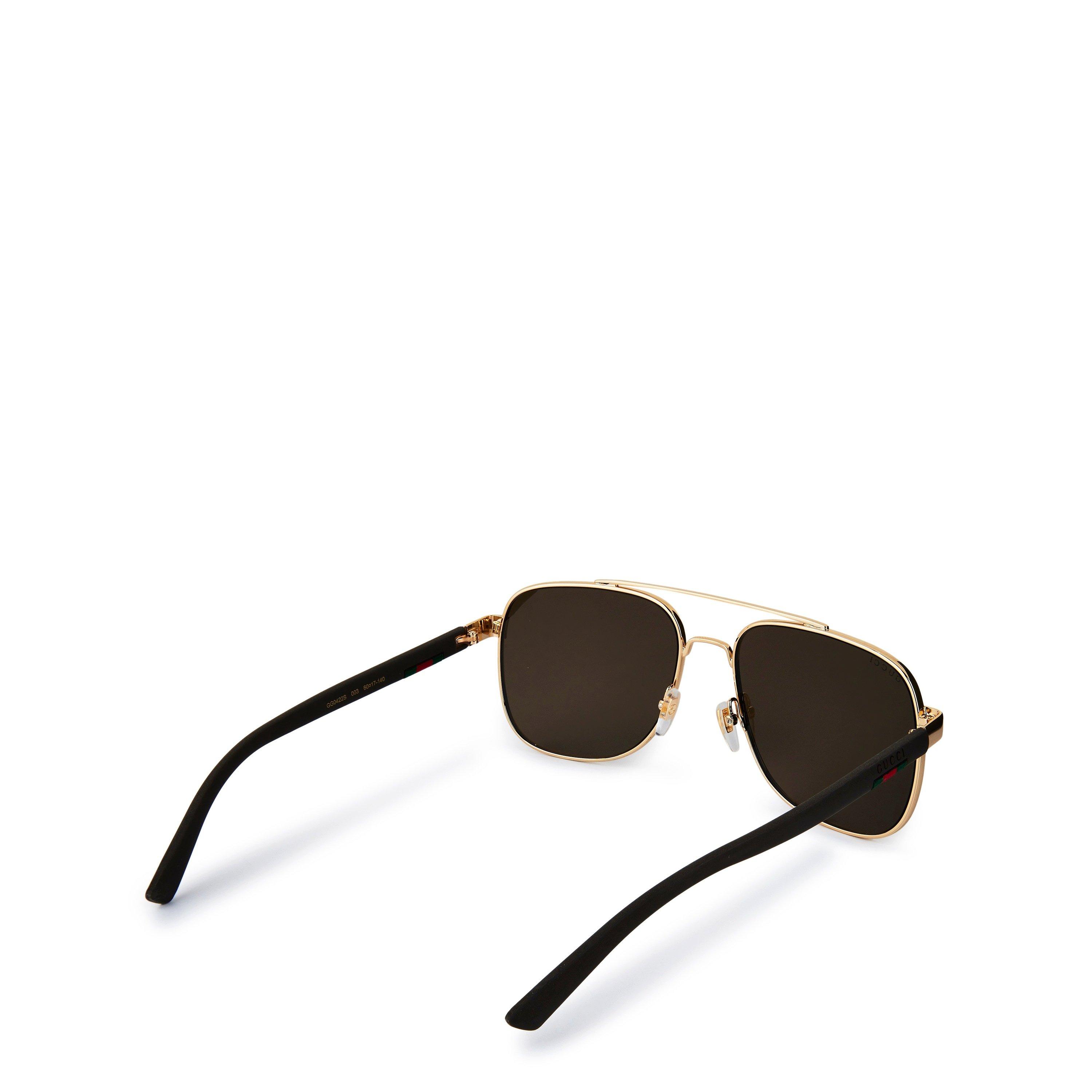 Gold/Brown - Gucci - Web Detail Sunglasses - 3