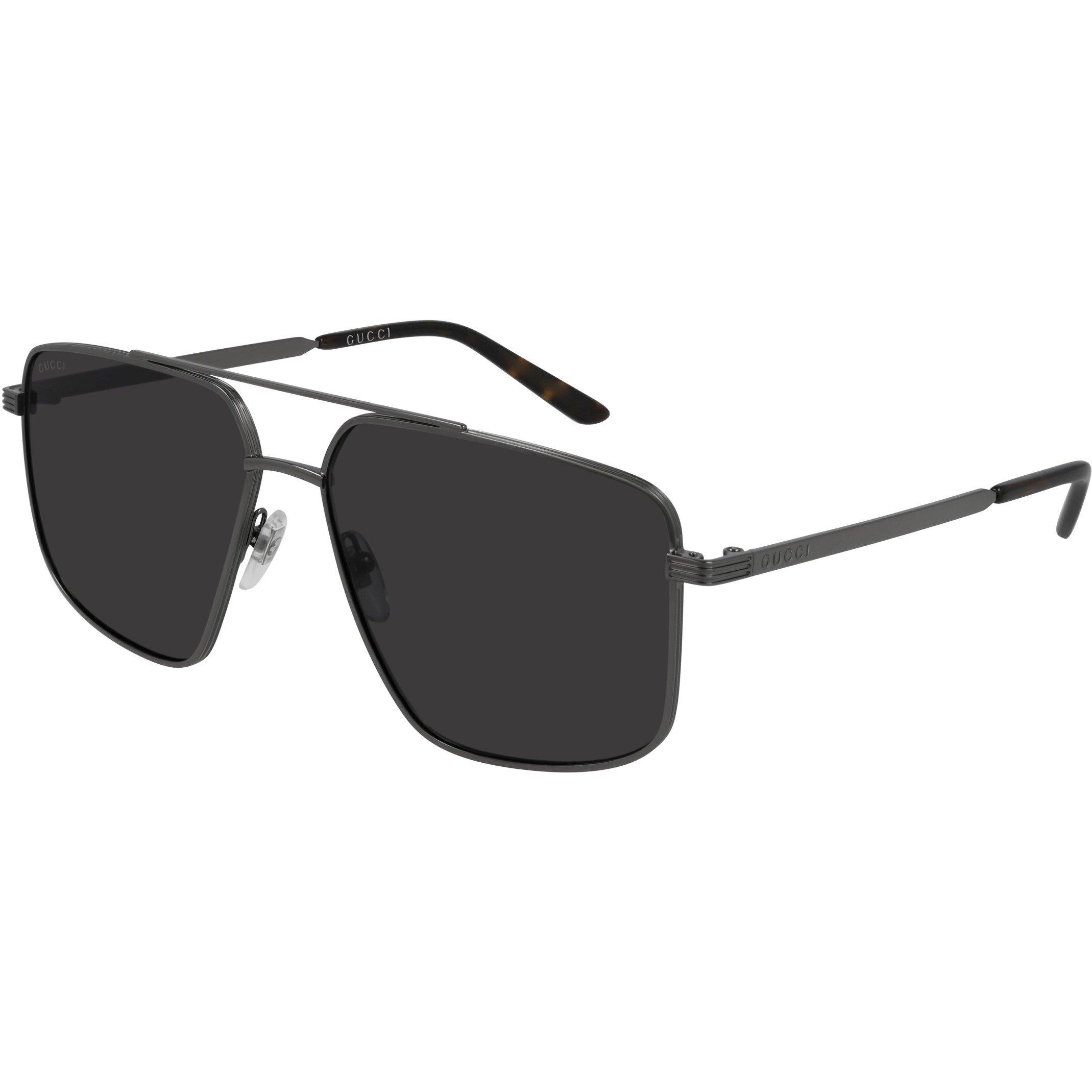 Silver/Grey - Gucci - Alloy Aviator Sunglasses - 3