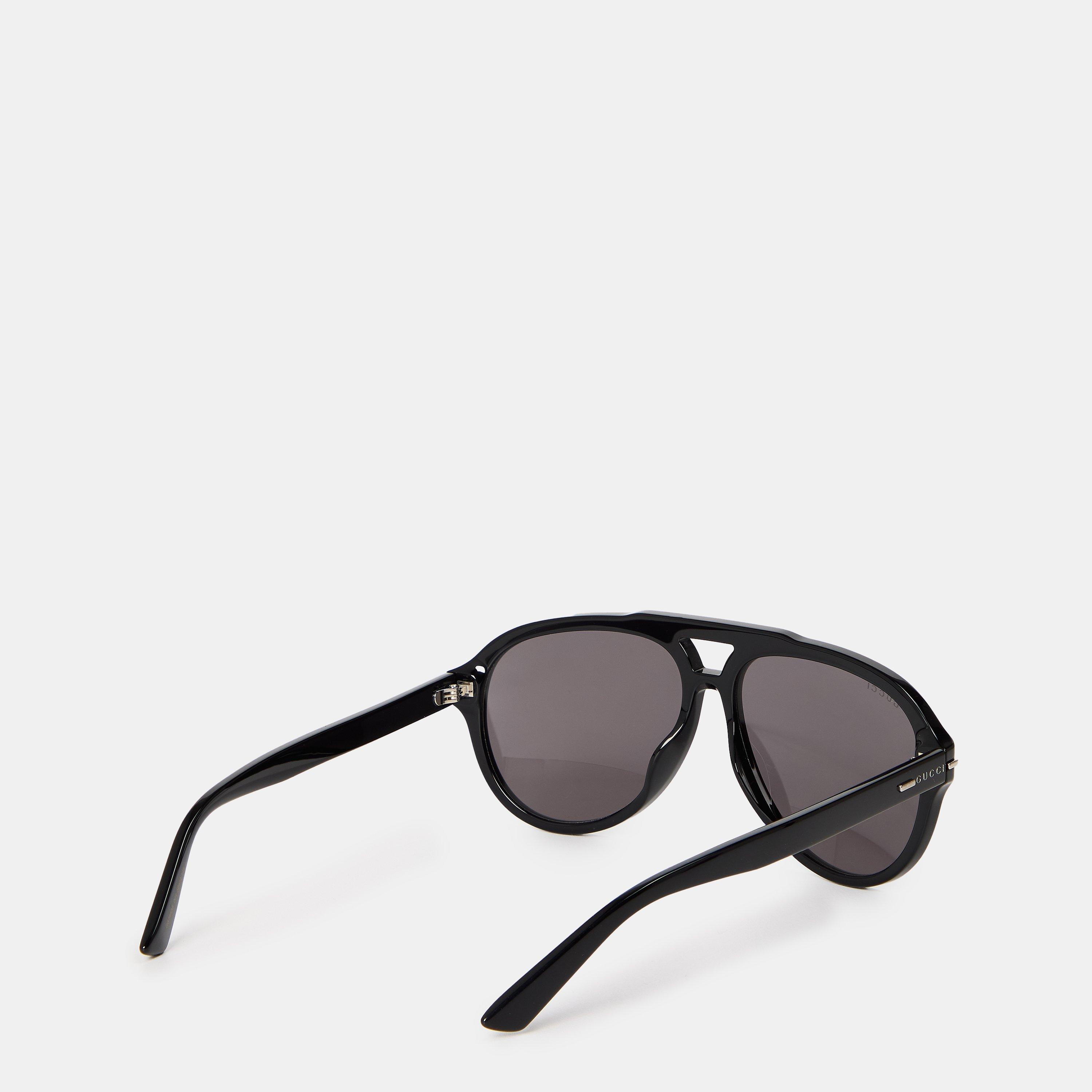Black/Grey - Gucci - Aviator Sunglasses - 2