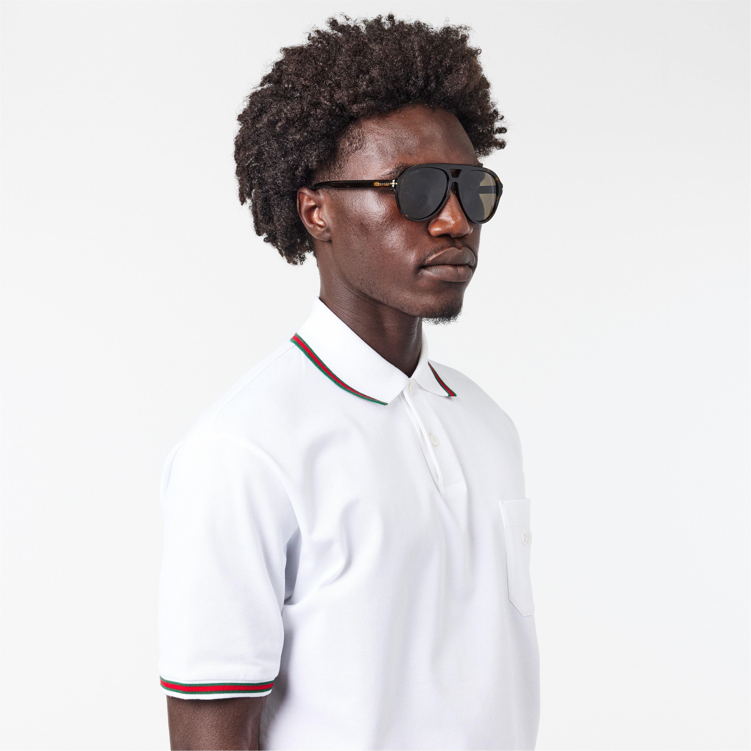 Brown/Brown - Gucci - Aviator Sunglasses - 3