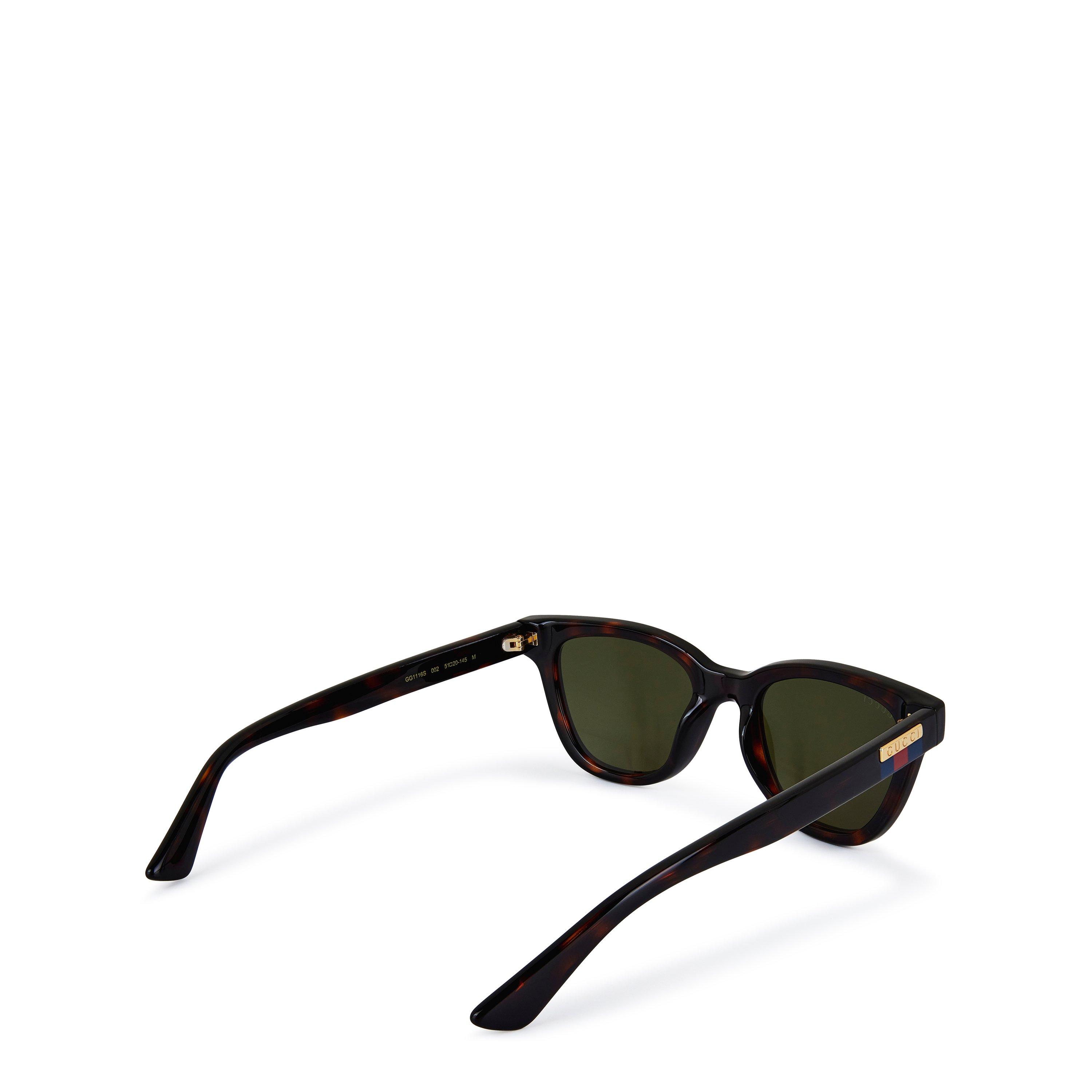 Brown/Green - Gucci - Rectangle Frame Sunglasses - 7