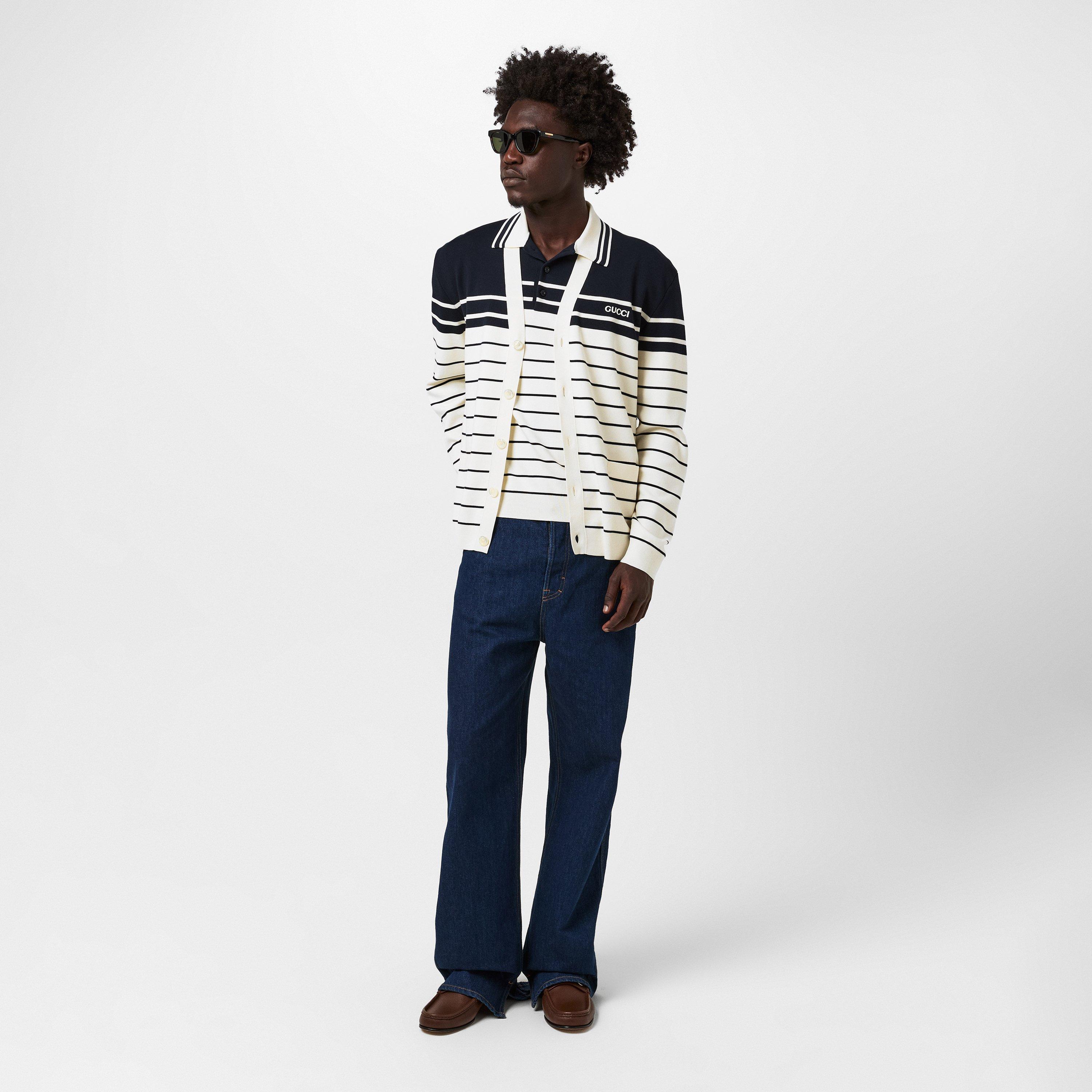 Brown/Green - Gucci - Rectangle Frame Sunglasses - 6