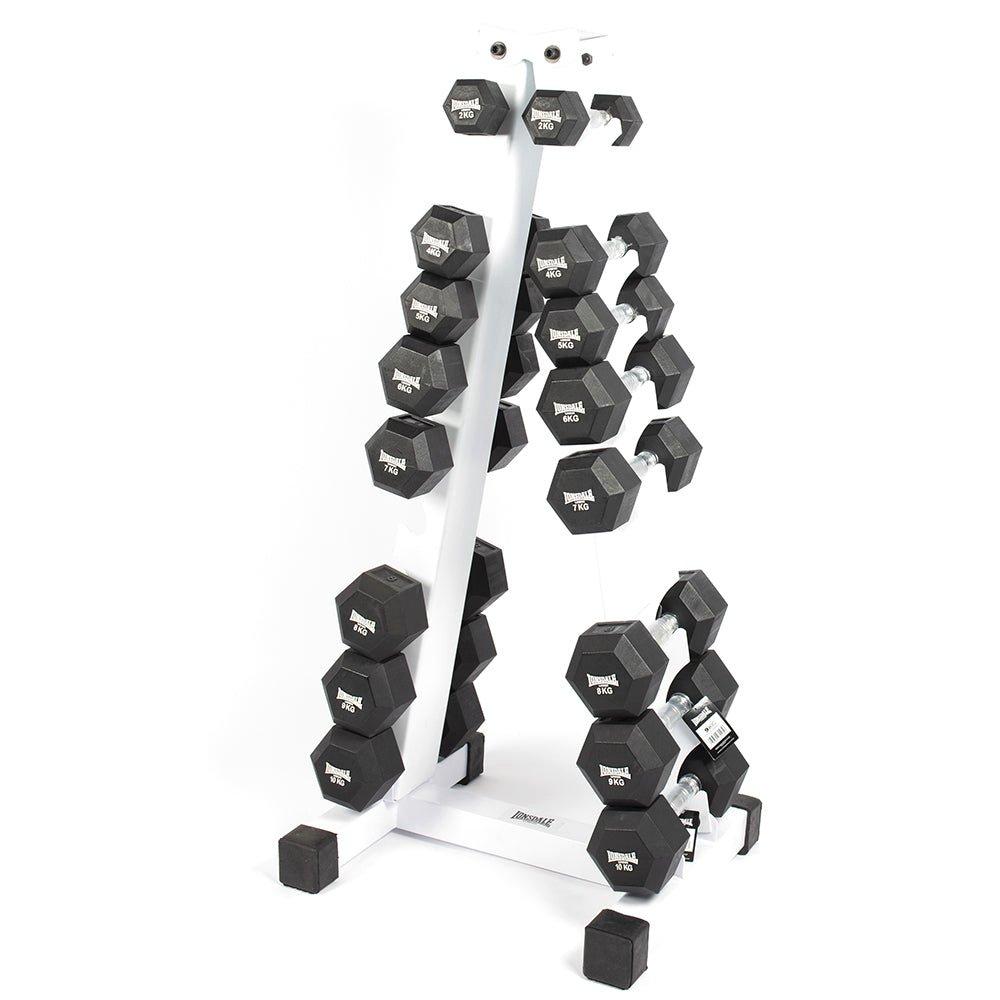 Neutral - Lonsdale - Lonsdale Hex Dumbbell Rack 2-10kg - 2