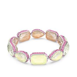 Swarovski Chroma Tennis bracelet, Magnetic closure, Mixed cuts, Multicolored, Rhodium plated