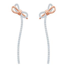 Swarovski Lifelong Bow drop earrings, Bow, White, Mixed metal finish