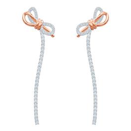 Swarovski Lifelong Bow drop earrings, Bow, White, Mixed metal finish