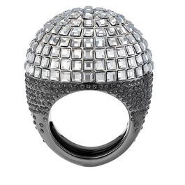 Swarovski Celestial Fit cocktail ring, Gray, Ruthenium plated