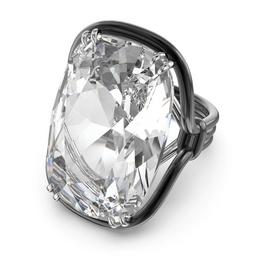 Swarovski Harmonia cocktail ring, Oversized crystal, White, Mixed metal finish