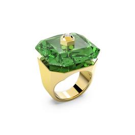 Swarovski Numina cocktail ring, Octagon cut, Green, Gold-tone plated Size 55