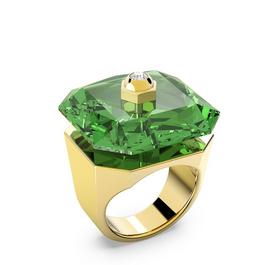 Swarovski Numina cocktail ring, Octagon cut, Green, Gold-tone plated