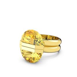 Swarovski Lucent ring, Magnetic closure, Yellow, Gold tone plated