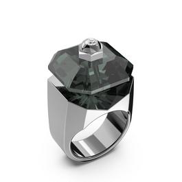 Swarovski Numina cocktail ring, Octagon cut, Black, Ruthenium plated