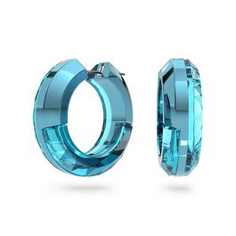 Swarovski Lucent hoop earrings, Statement, Round shape, Blue