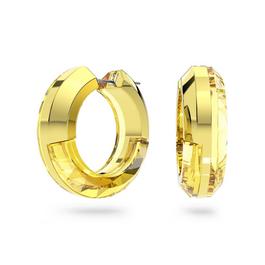 Swarovski Lucent hoop earrings, Statement, Round shape, Yellow