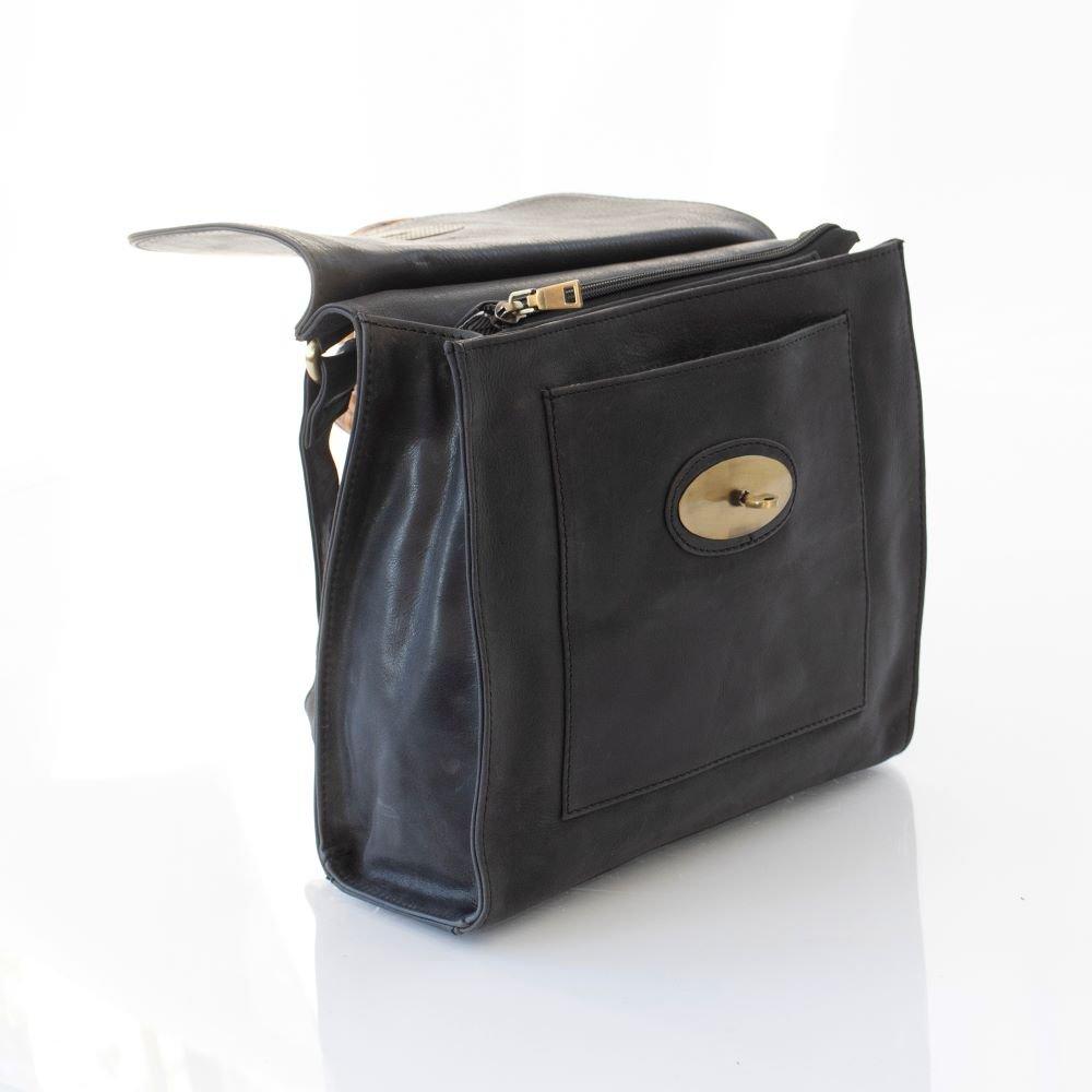 Black - PRIMEHIDE Leather - Columbia Crossbody Bag - 3