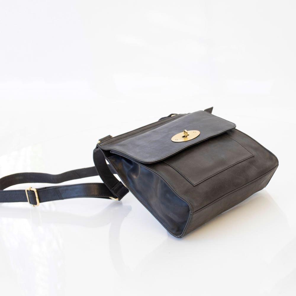 Black - PRIMEHIDE Leather - Columbia Crossbody Bag - 4