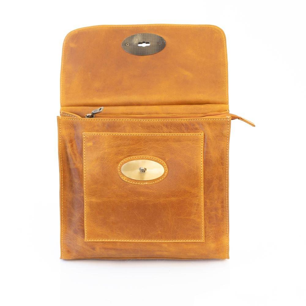 Mustard - PRIMEHIDE Leather - Columbia Crossbody Bag - 3