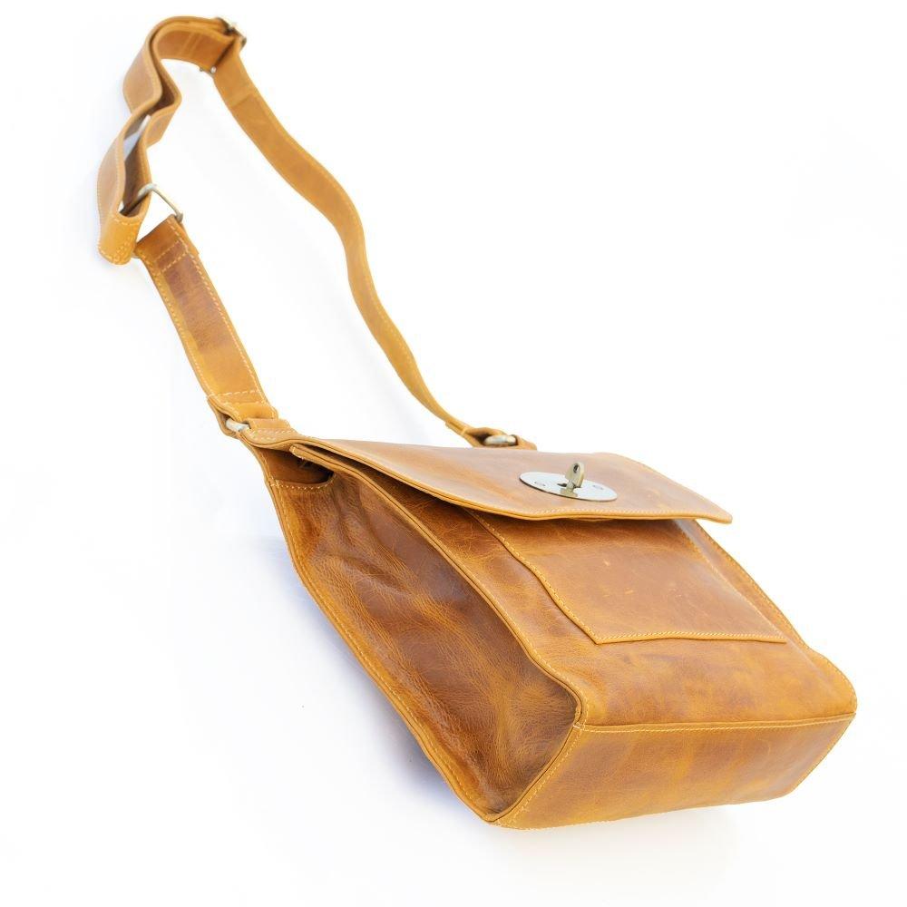 Mustard - PRIMEHIDE Leather - Columbia Crossbody Bag - 4