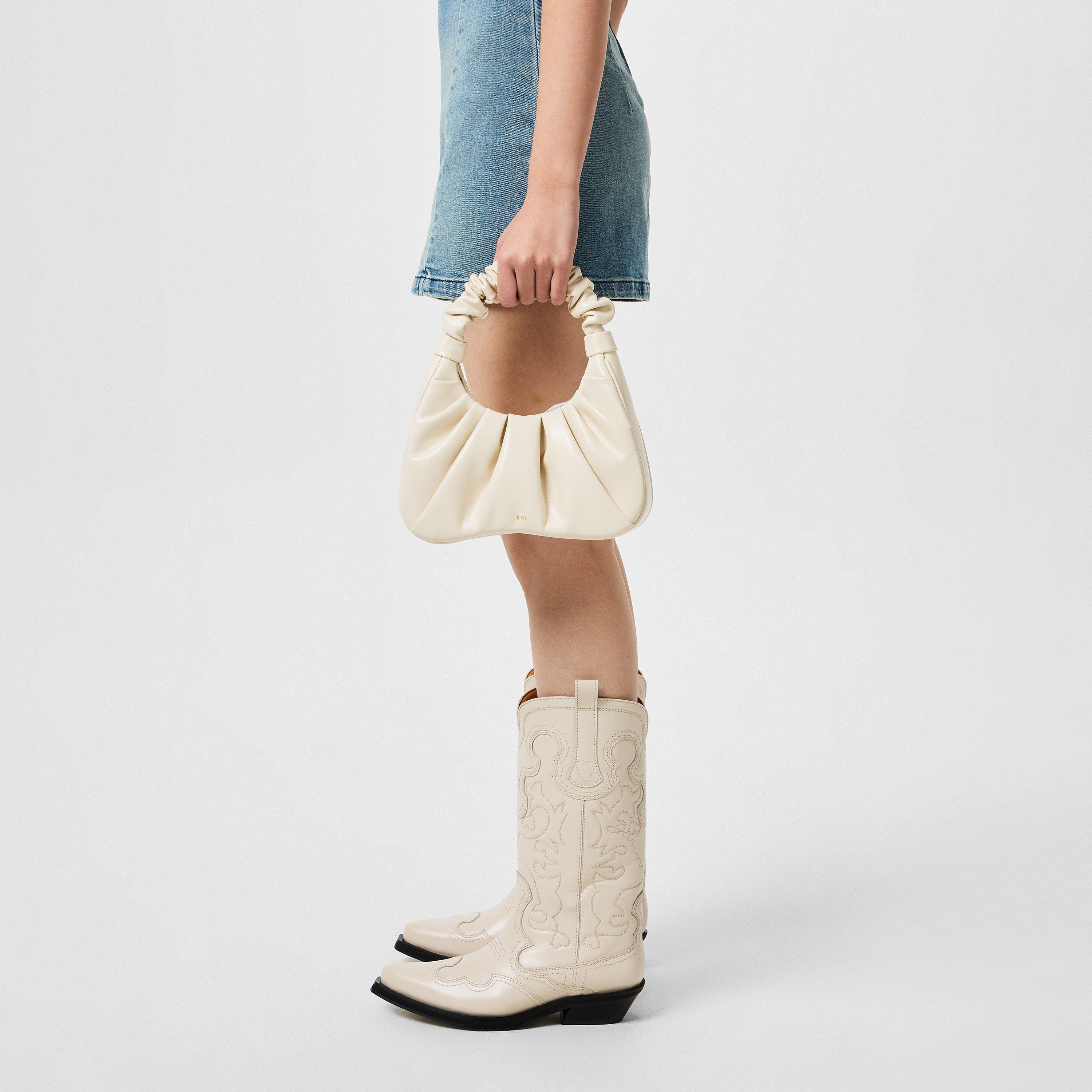 Ivory - JW Pei - Women's Gabbi Ruched Faux Leather Top Handle Bag - 2