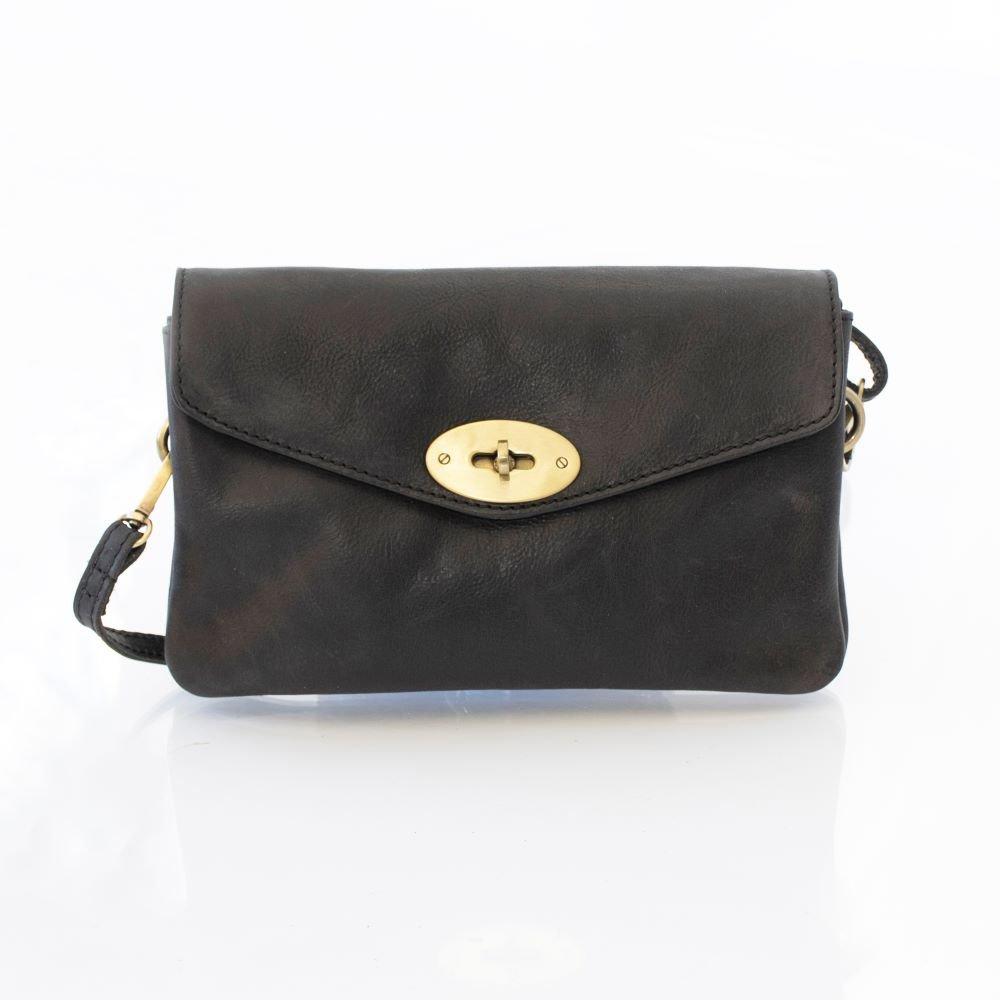 Primehide Leather Women's Columbia Clutch Bag - Black - 22 x 15