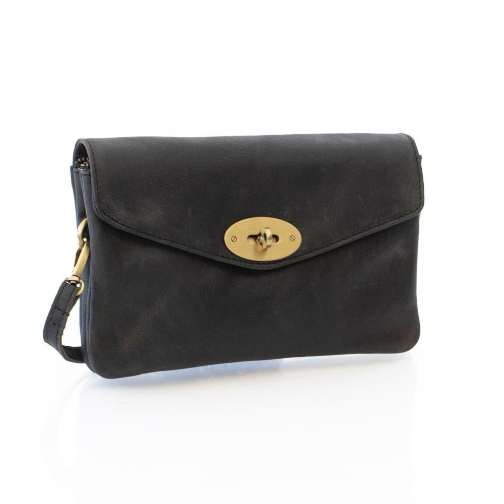 Black - PRIMEHIDE Leather - Columbia Ladies Clutch Bag - 2