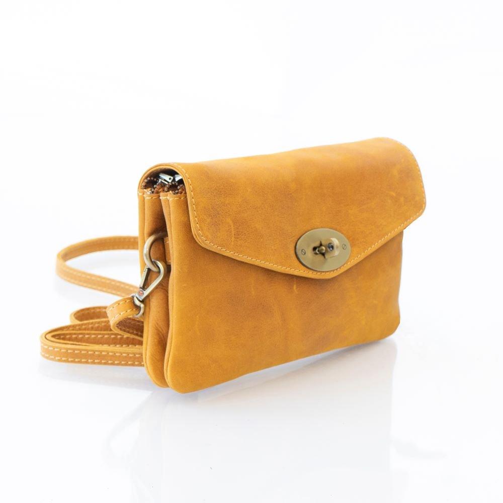 Mustard - PRIMEHIDE Leather - Columbia Ladies Clutch Bag - 2