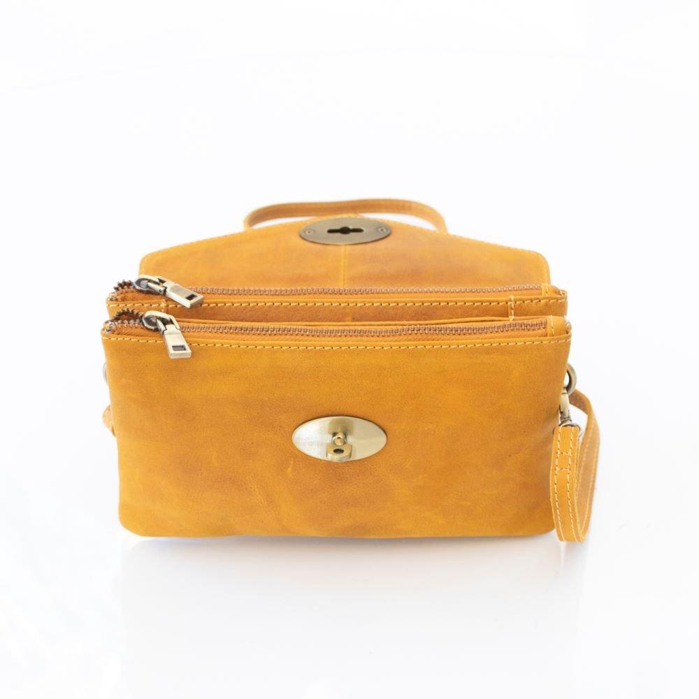 Mustard - PRIMEHIDE Leather - Columbia Ladies Clutch Bag - 3