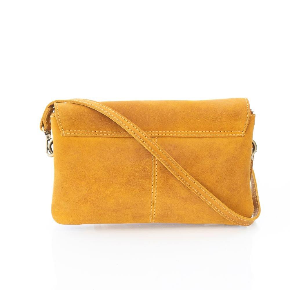 Mustard - PRIMEHIDE Leather - Columbia Ladies Clutch Bag - 5