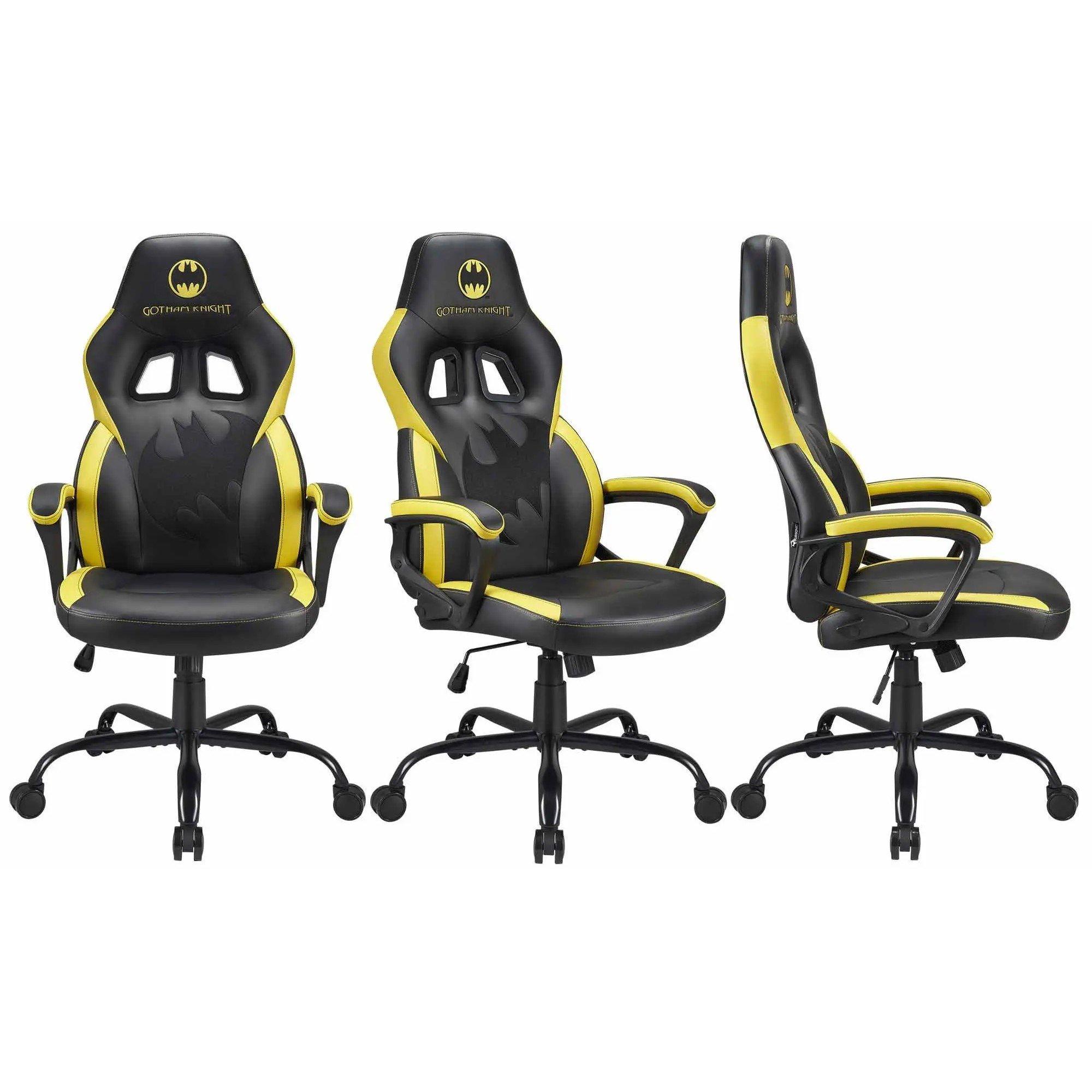 Black/Yellow - DC Comics - Subsonic Batman Licensed Adult Gaming Chair - 3