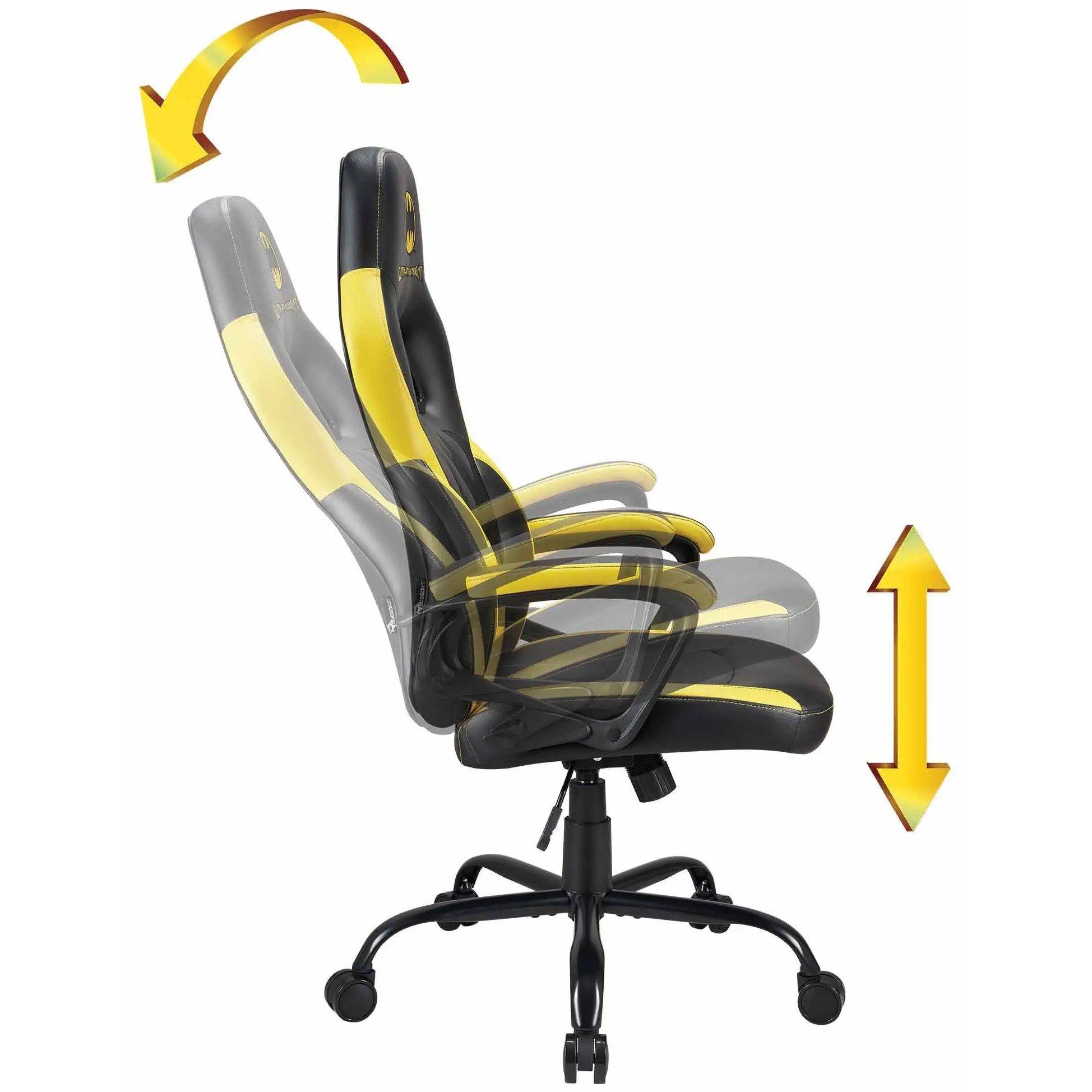 Black/Yellow - DC Comics - Subsonic Batman Licensed Adult Gaming Chair - 5