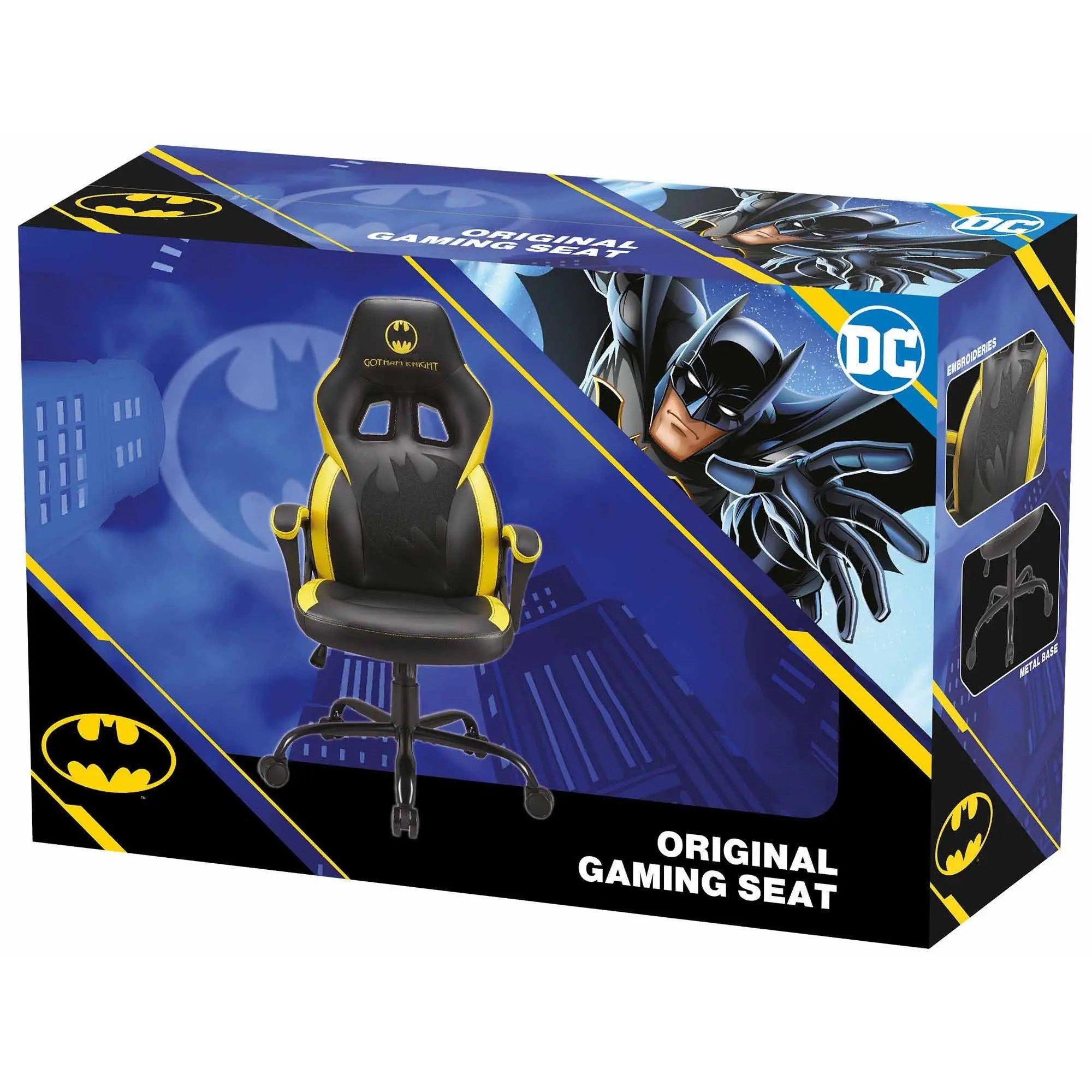 Black/Yellow - DC Comics - Subsonic Batman Licensed Adult Gaming Chair - 8