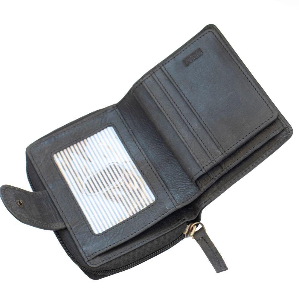 Black - PRIMEHIDE Leather - Columbia Ladies Purse with Zip - 2