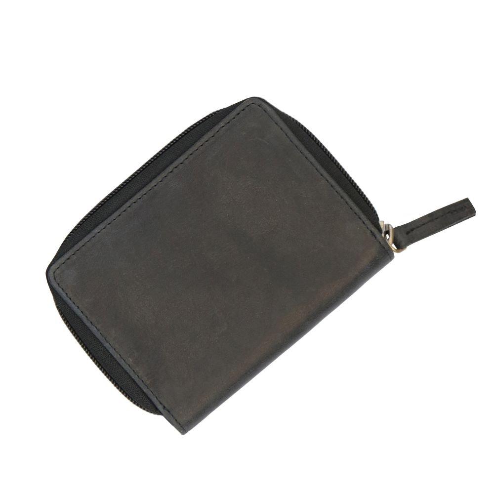 Black - PRIMEHIDE Leather - Columbia Ladies Purse with Zip - 3