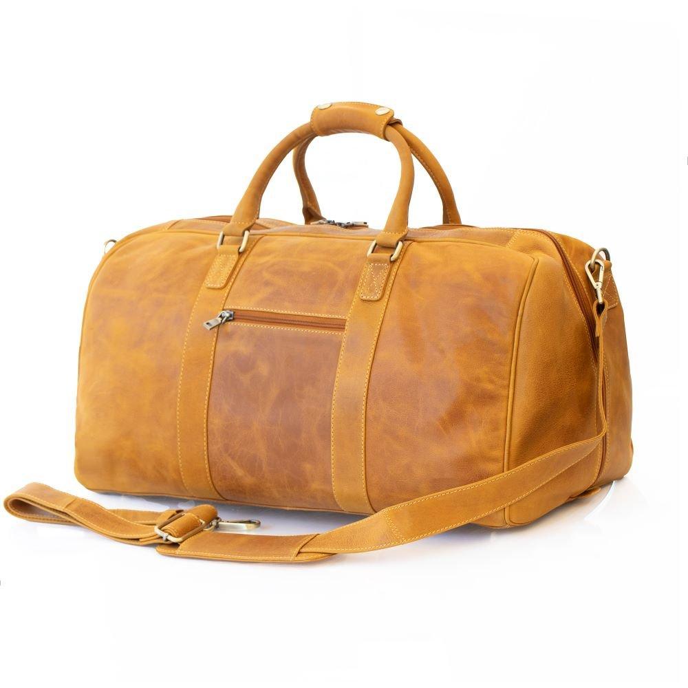 Mustard - PRIMEHIDE Leather - Columbia Large Holdall - 1