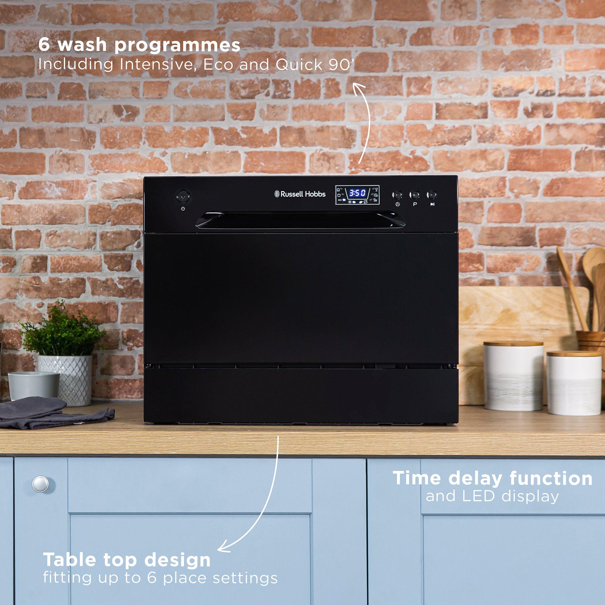 Black - Russell Hobbs - Russell Hobbs RHTTDW6B Table Top Dishwasher - 3
