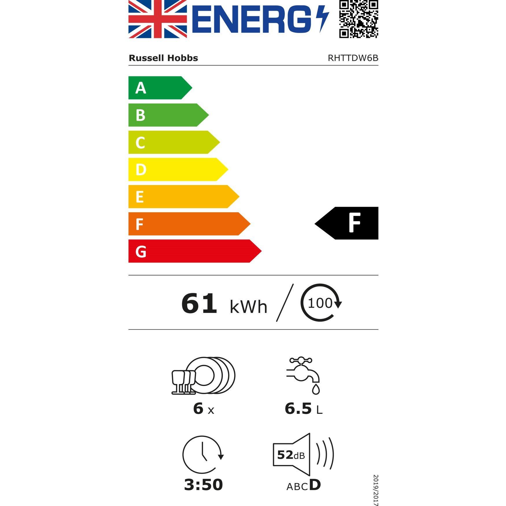Black - Russell Hobbs - Russell Hobbs RHTTDW6B Table Top Dishwasher - 9