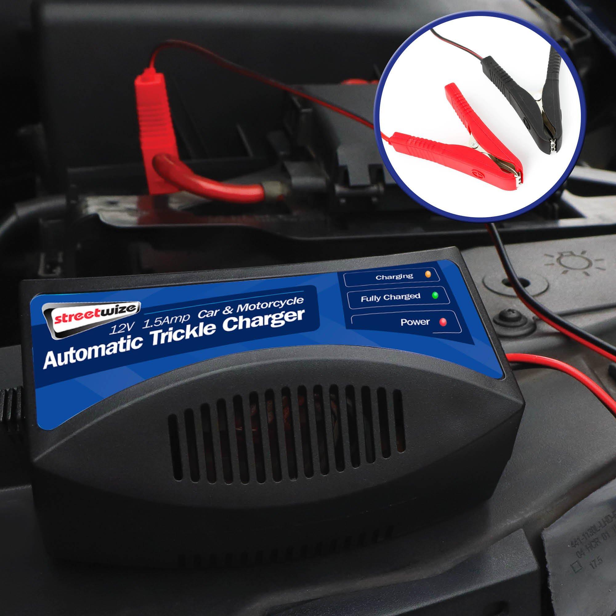 Black - Streetwize - 12V 1.5A Automatic Trickle Charger - 2