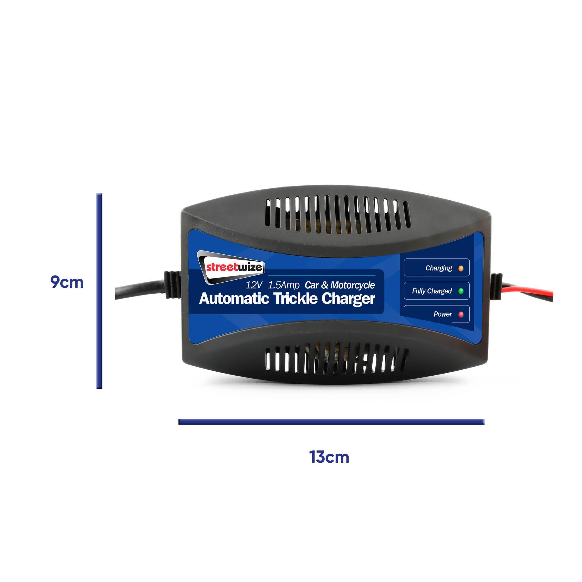Black - Streetwize - 12V 1.5A Automatic Trickle Charger - 3